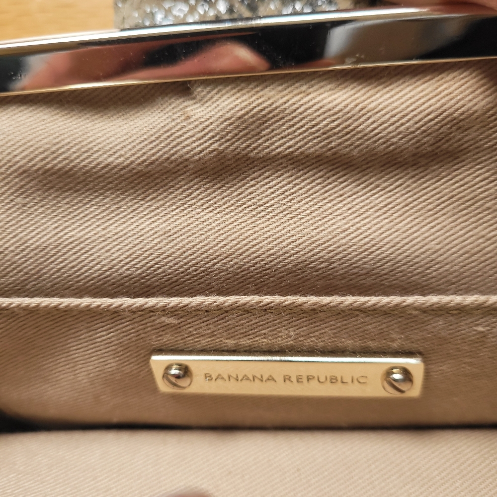 BANANA REPUBLIC Faux Snake Skin Gray Leather Shoulder Bag - Picture 4 of 4